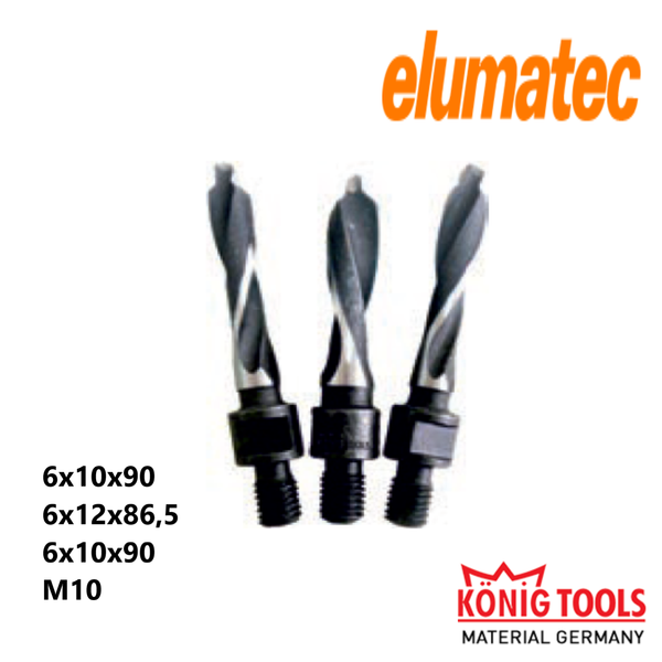 MT 04 BROCA CREMONERA TRIPLE TALADRO PARA ELUMATEC MAQUINA