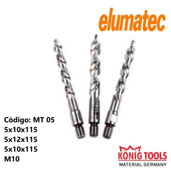 MT 05 BROCA CREMONERA TRIPLE TALADRO PARA ELUMATEC MAQUINA