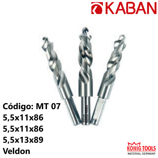 MT 07 BROCA CREMONERA TRIPLE TALADRO PARA KABAN MAQUINA