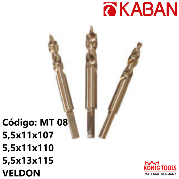 MT 08 BROCA CREMONERA TRIPLE TALADRO PARA KABAN MAQUINA