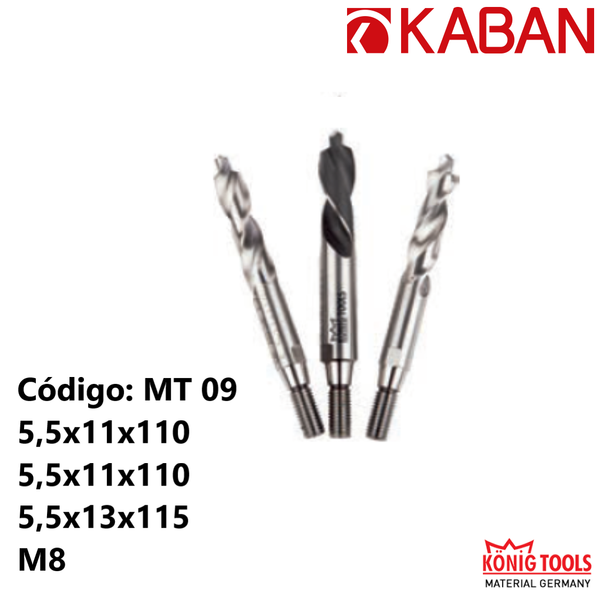 MT 09 BROCA CREMONERA TRIPLE TALADRO PARA KABAN MAQUINA