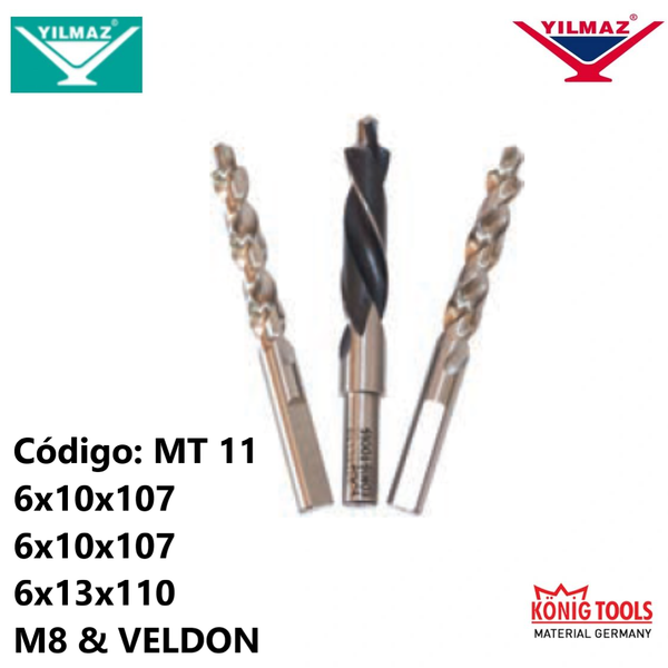 MT 11 BROCA CREMONERA TRIPLE TALADRO PARA YILMAZ MAQUINA