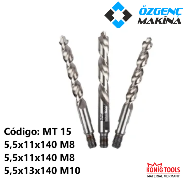 MT 15 BROCA CREMONERA TRIPLE TALADRO PARA OZGENC MAQUINA