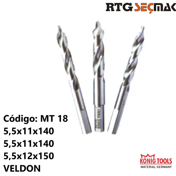 MT 18 BROCA CREMONERA TRIPLE TALADRO PARA RTG SECMAK MAQUINA