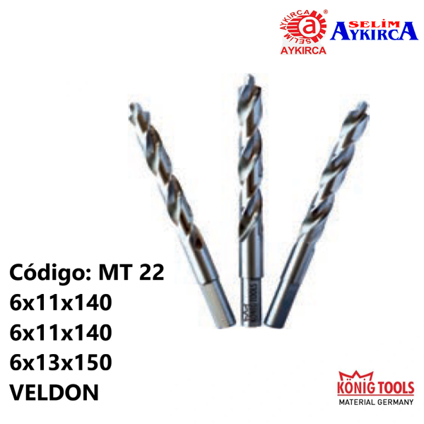 MT 22 BROCA CREMONERA TRIPLE TALADRO PARA BRÖGEN SELİM AYKIRCA MAQUINA