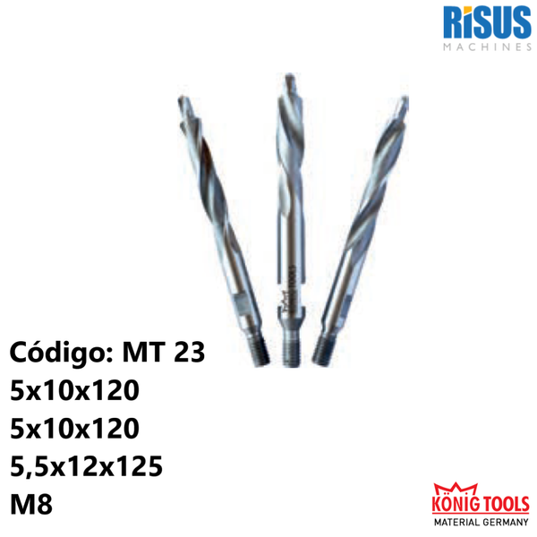MT 23 BROCA CREMONERA TRIPLE TALADRO PARA DAIZER & RISUS