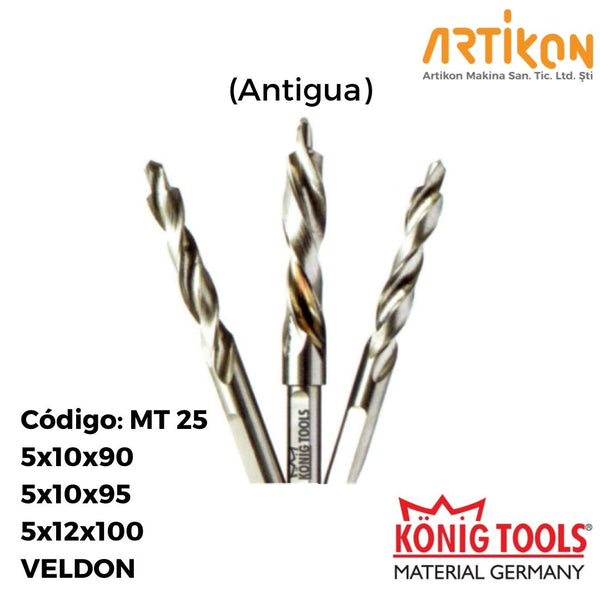 MT 25 BROCA CREMONERA TRIPLE TALADRO PARA ARTIKON & SETINO MAQUINA