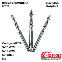 MT 28 BROCA CREMONERA TRIPLE TALADRO PARA OMURZAK MAQUINA